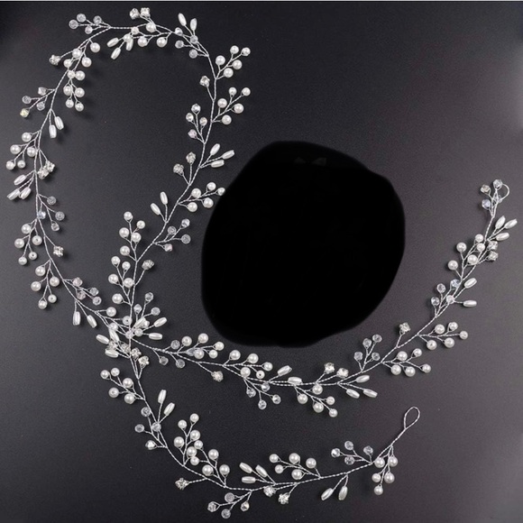 Silver Bridal Hair Vine - Picture 3 of 4